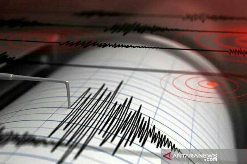 Gempa dengan magnitudo 5,3 terjadi di barat daya Tanggamus