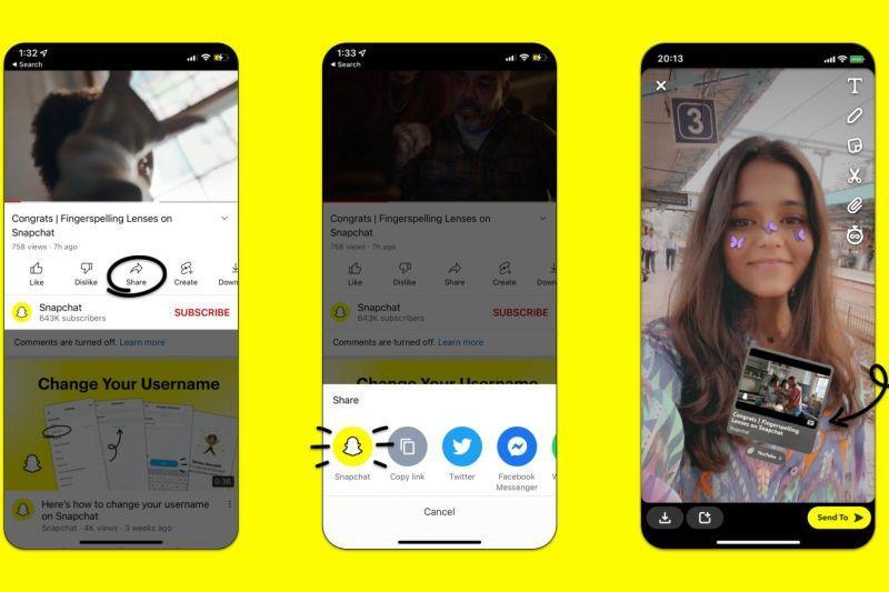 Snapchat bisa bagikan video Youtube lewat fitur stiker