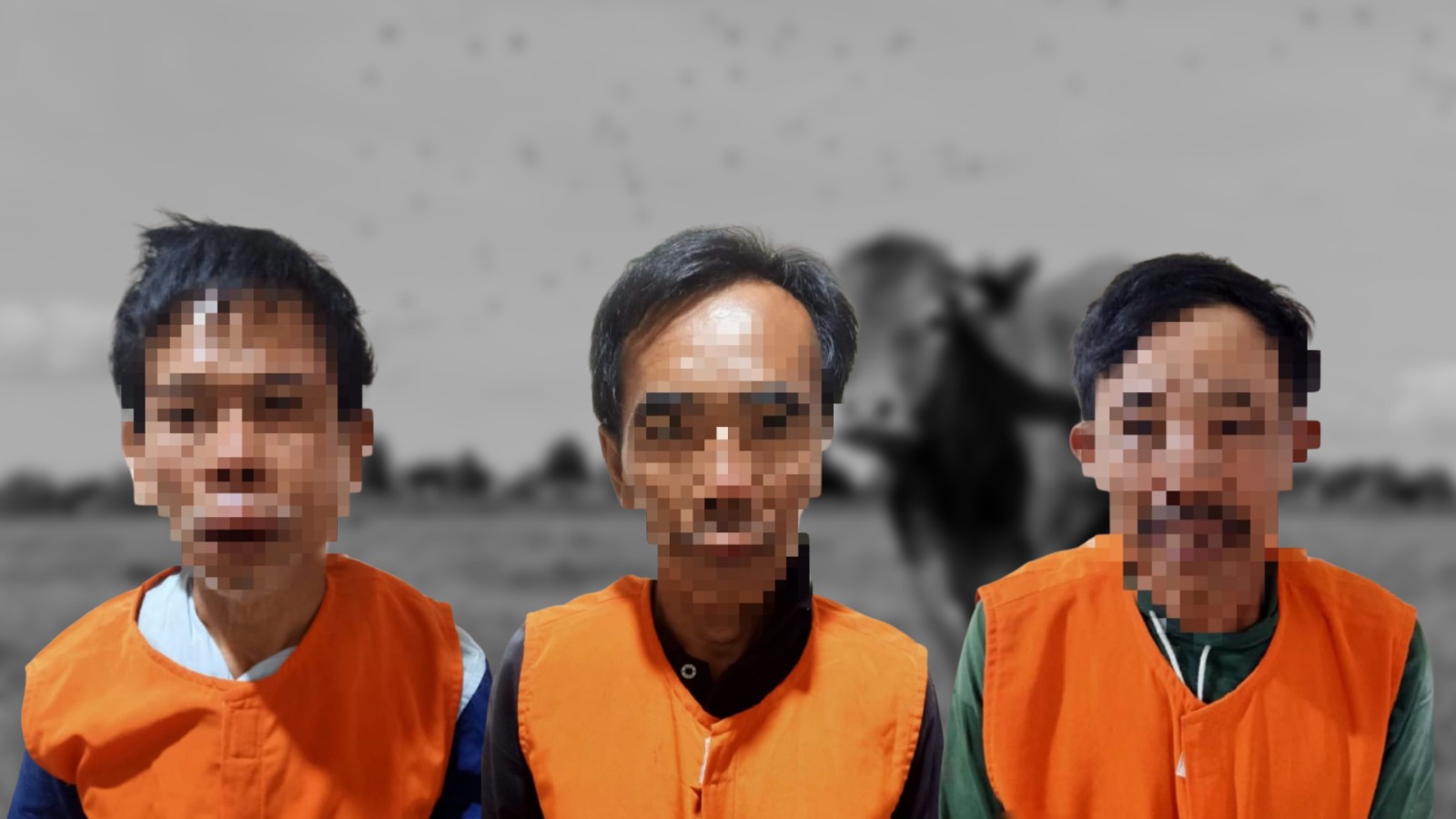 Komplotan pencuri hewan ternak berhasil diamankan Polres Lampung Selatan beserta dua ekor sapi curian yang belum sempat terjual. Selasa (28/2/2023)