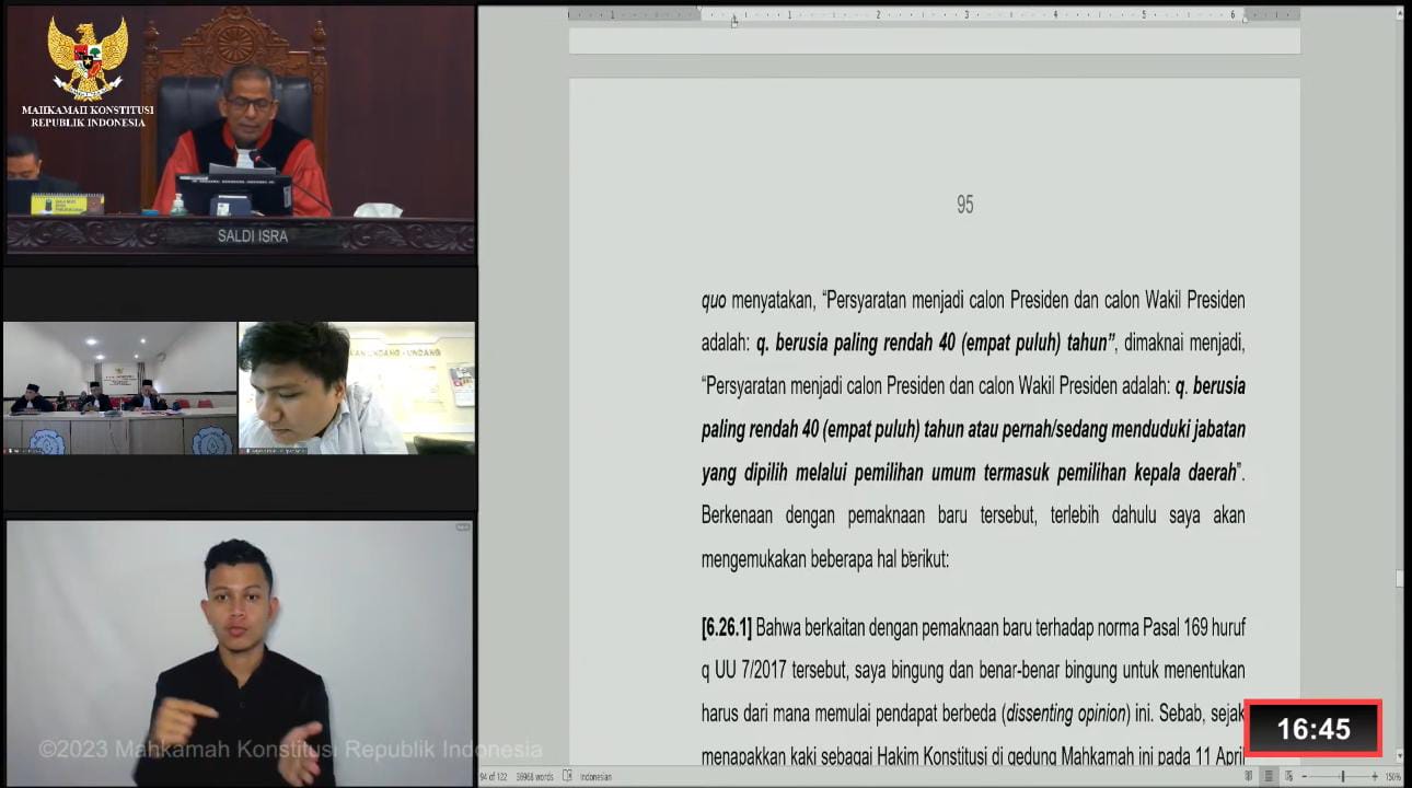 Hakim Saldi Isra Bingung Putusan Berubah Setelah Ipar Jokowi Ikut Memutus